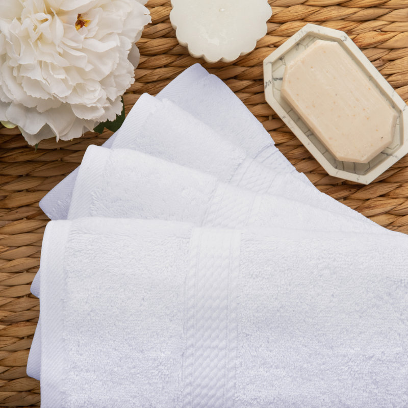 Renata Certified Egyptian Cotton 800 GSM PlushHighly Absorbent Luxury Hand Towels, White