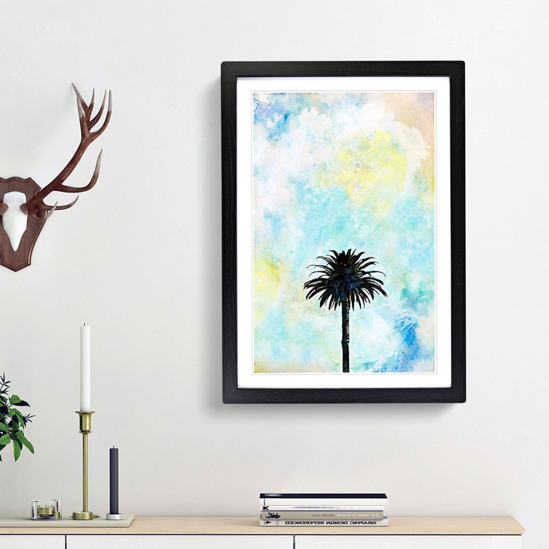 Palm Tree in California in Abstract - Picture Frame Painting Print
