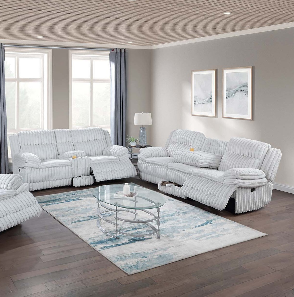 Red Barrel Studio® Living Room Reclining Couch 2Pc Manual Motion Sofa ...