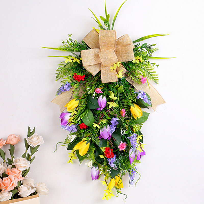  Faux fleurs artificielles pour la décoration de la maison Arbre de Noël suspendu Simulation de fleurs Romantiques Décoration de scène de mariage Couronne de mariage