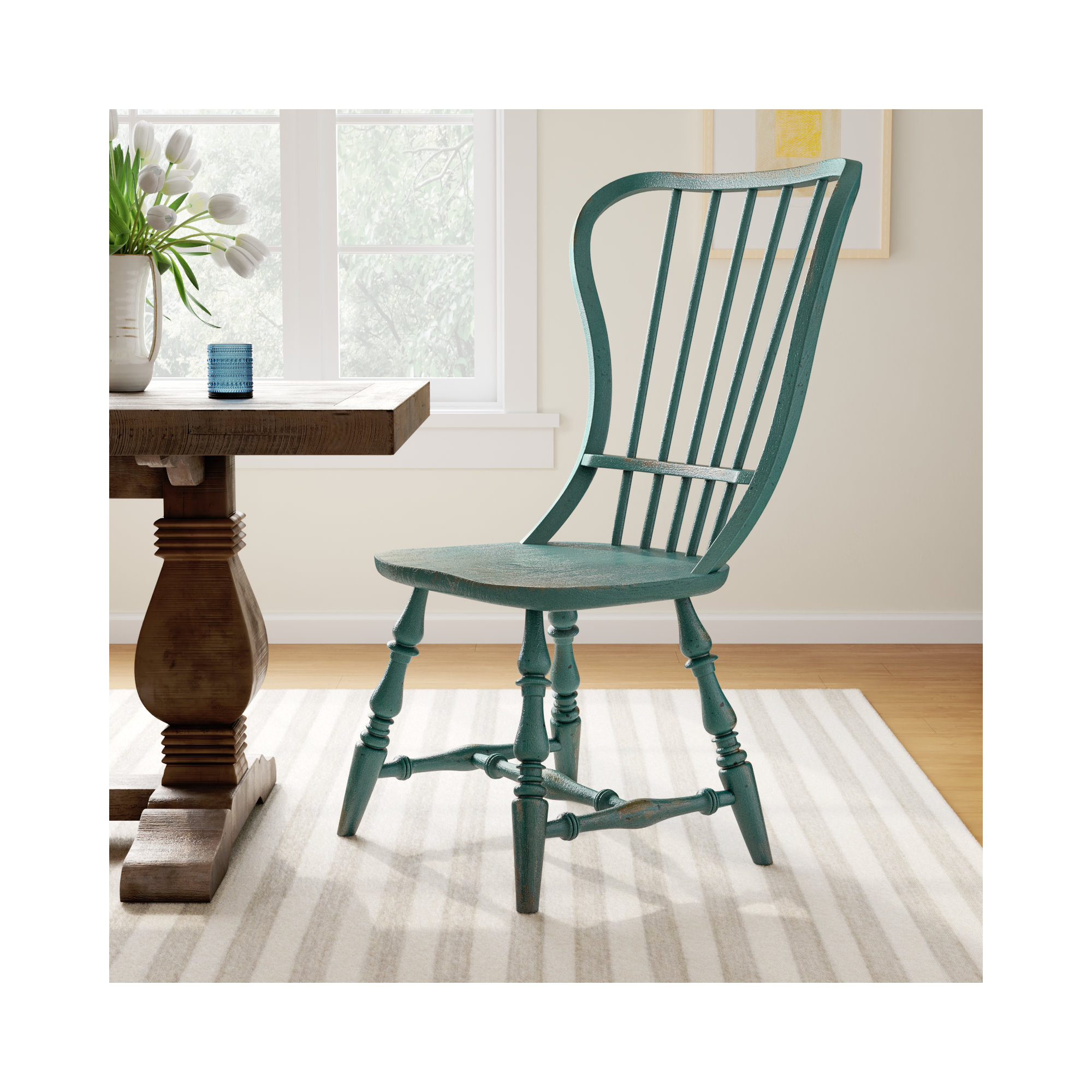 Sanctuary Windsor Back Side Chair, Sky High Azure Blue