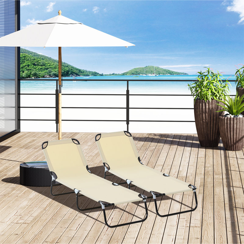 Aymelia 190cm Long Reclining Single Chaise, Beige