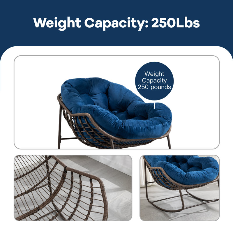 Chaise berçante Angellee, Bleu marine