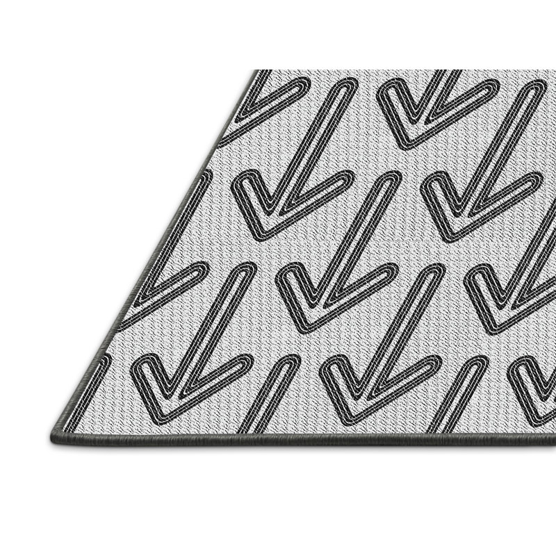 Tapis gris clair / noir Power Loom, Rectangle 5 pi x 7 pi
