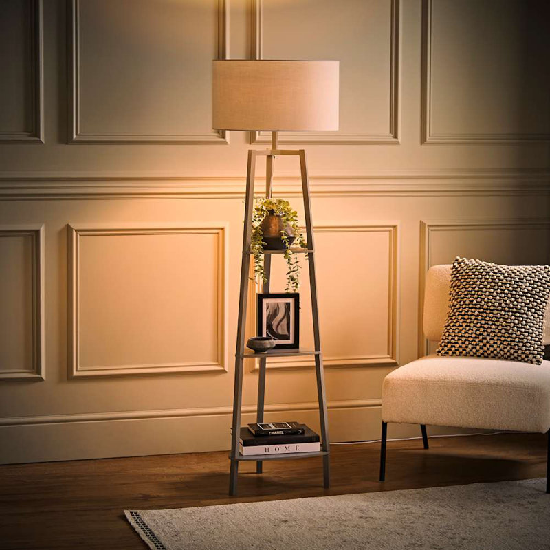 Aidrian 155cm Tripod Floor Lamp, No, Grey, Cool Grey