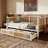 Upholstered Smart LED Bed Frame With Adjustable Height Headboard,No Box Spring Needed,Easy Assembly