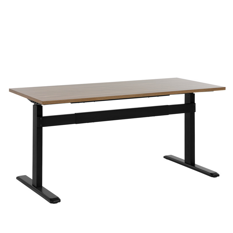 Ehrlich Adjustable Standing Desk, 160cm W x 70cm D, Brown/Black