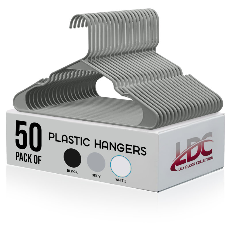 Cintre en plastique standard 50 pièces, gris
