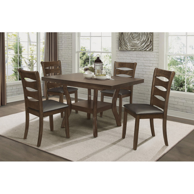 Mobilier de salle à manger ensemble de salle à manger 5 pièces avec rallonge et 4 chaises d'appoint en bois
