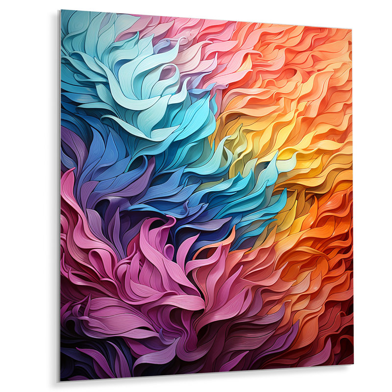«Multicolor Op Art Vibrant Oscillations» sur métal, H 40 po x l 30 po x P 1,5 po