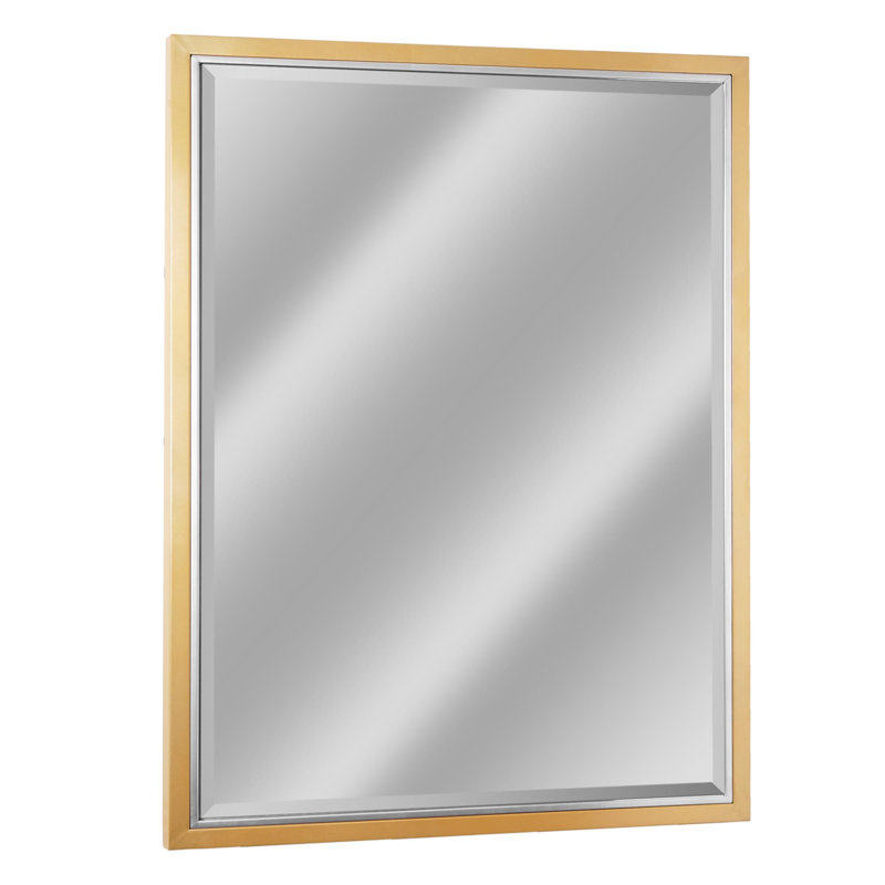Miroir de salle de bain Wilguy, 30 po x 40 po, Laiton brossé / chrome
