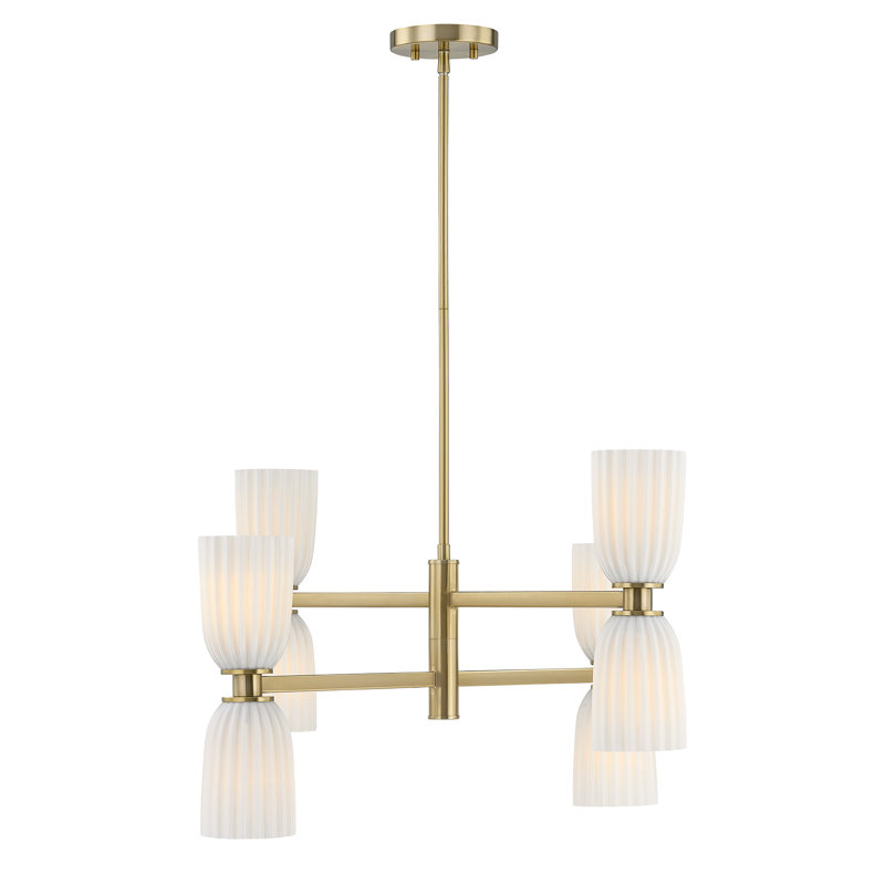 Lustre 8 lumières Aldegonde en laiton noble, Noble Brass