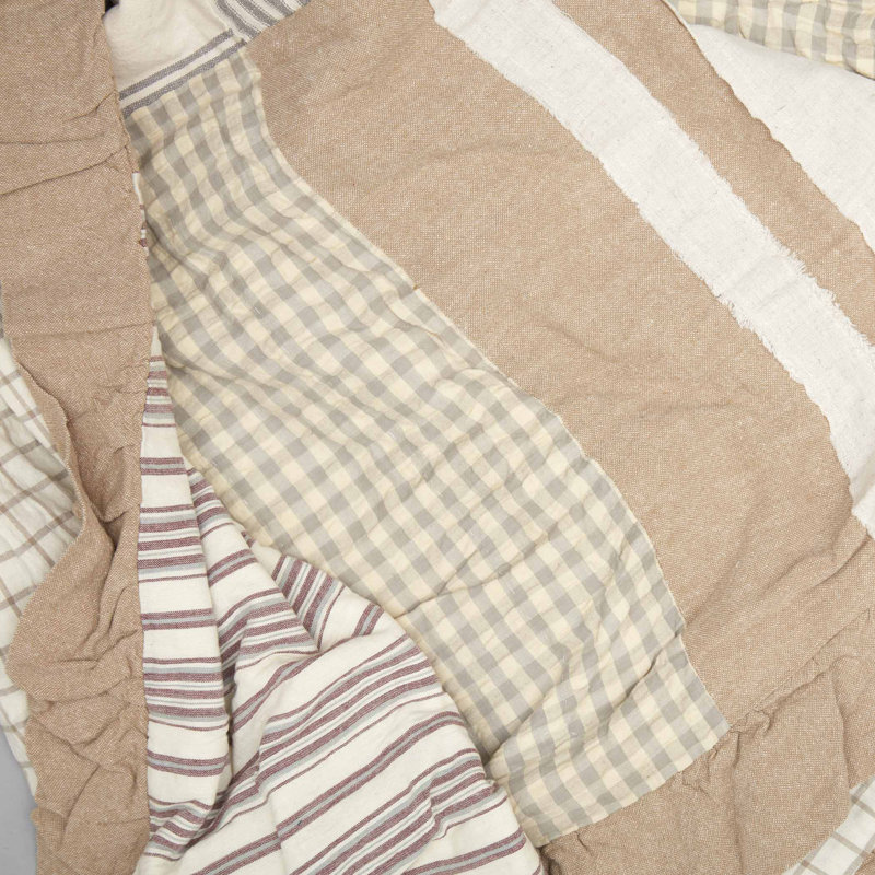 Grace Twin Cotton Patchwork Quilt in Neutral Tones