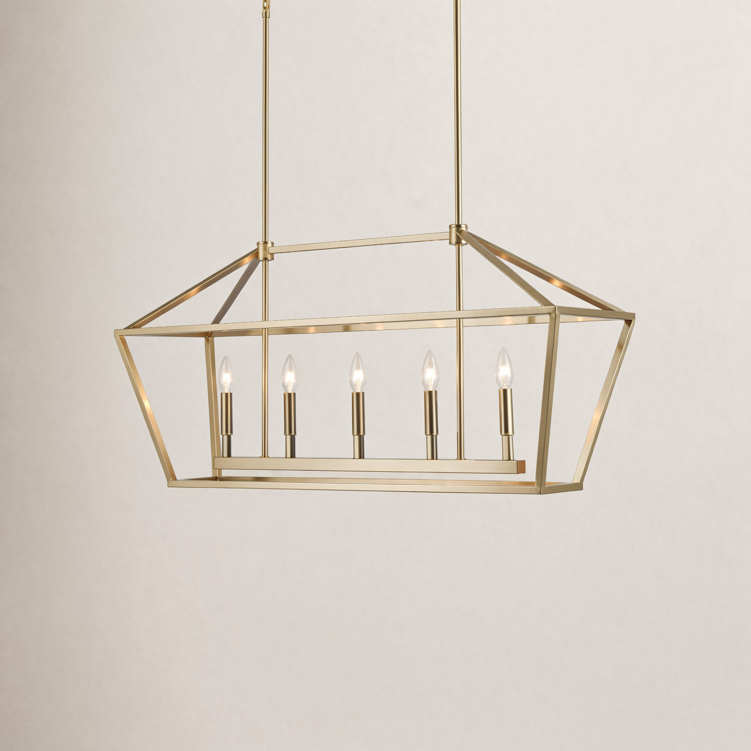 Glenhaven Dimmable 5 - Light Pendant, Modern Gold