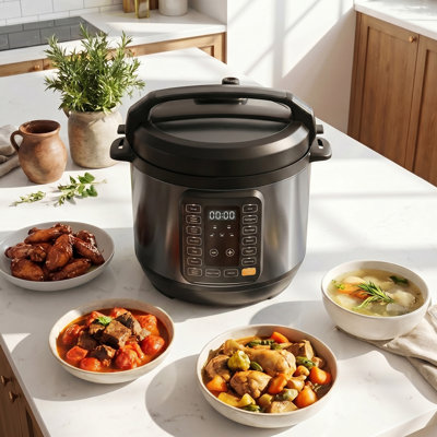 6QT Electric Pressure Cooker, Multi Kitchen Appliances, Rice Cooker, Slow Cooking Pot, Sous Vide, Saute Pot, Steamer, Sauté