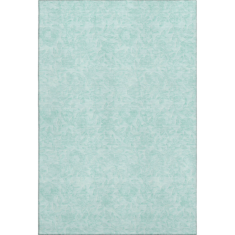 Premium Machine Washable Prisco Teal Rug