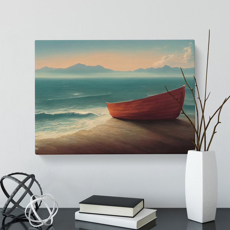XXX-H1022-WF-972X A Stranded Boat Vol.2 - Wrapped Canvas Print, 35cm H x 50cm W x 3cm D
