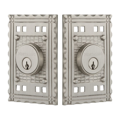 Nostalgic Warehouse Craftsman Plate Double Cylinder Deadbolt