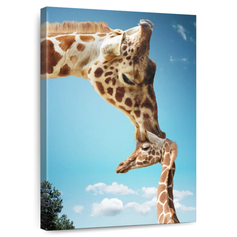 Brampt maman et bébé girafe, H 48 po x l 32 po