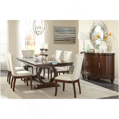 Table de salle à manger moderne et traditionnelle 1Pc avec rallonge de rangement en cerisier foncé
