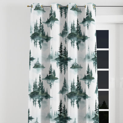 Green Window curtains - Rustic Azariyah Grommet Curtain - 1 Panel