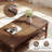 2-Tier Rectangle Center Table with Slatted Storage Shelf & Thickened Tabletop Charcoal-2092940831