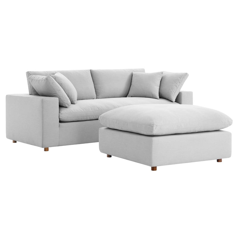 Ensemble de canapé modulaire avec repose-pieds Commix, Gris clair