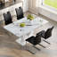 Table rectangulaire de 63 po avec chaises en similicuir, ensemble de table de salle à manger élégant pour la maison et l'appartement-1041985148-1041985147