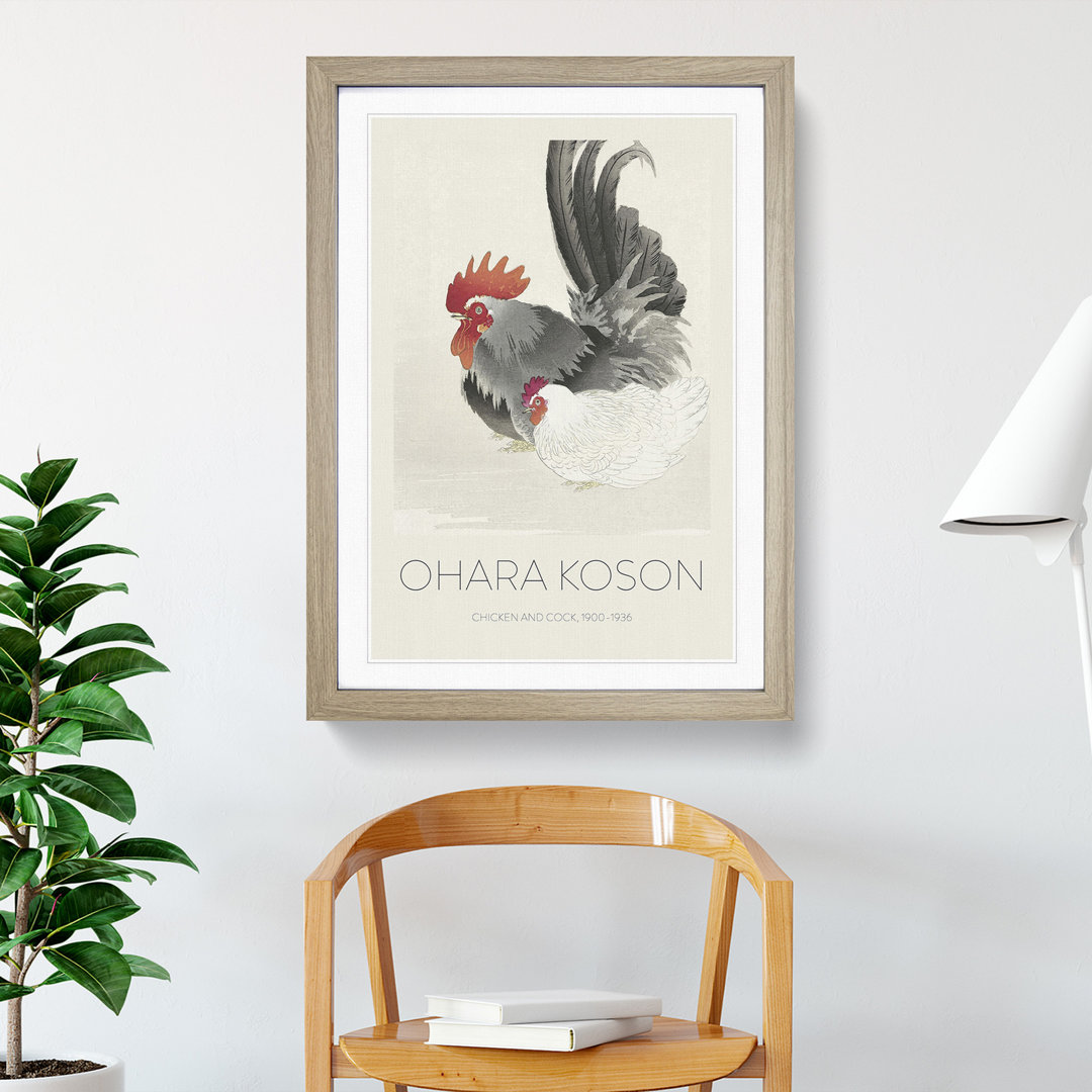 Rooster & Hen by Ohara Koson - Picture Frame Graphic Art