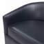 Fauteuil pivotant demi-tonneau en cuir bleu minuit-1398921122