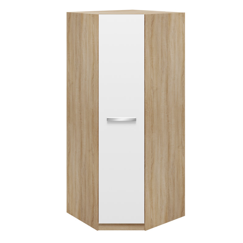Marisol 1 Door Manufactured Wood Wardrobe, Oak/White