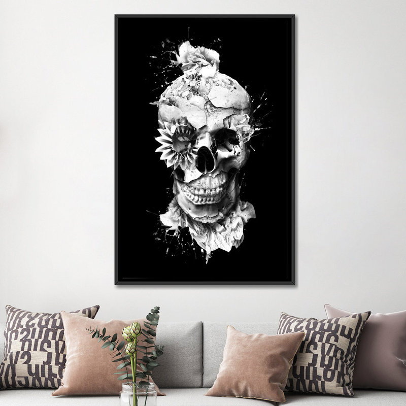 «Skeleton», impression sur toile, H 26 po x l 18 po x P 1,5 po, Toile encadrée noire, Pas de tapis