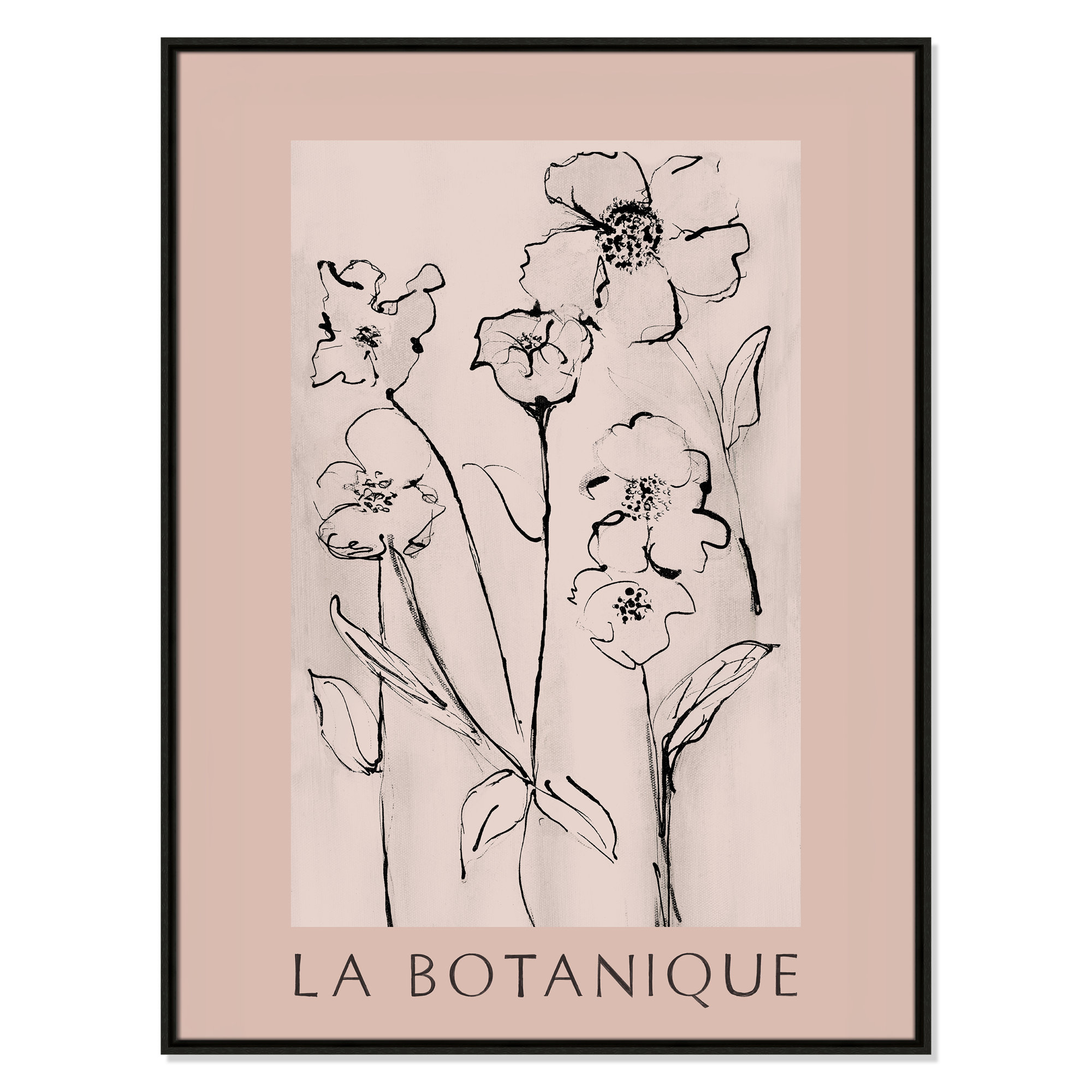 Botanical Poster Collection " La Botanique " by Susan Jill, No, Espresso Floater Frame, 41.5" H x 31.5" W x 2" D