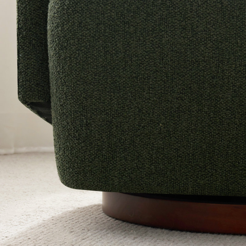 Caysey Boucle Swivel Accent Chair, Green