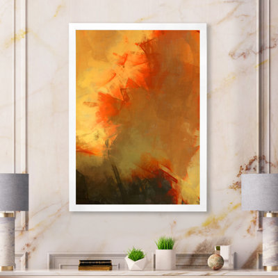 Abstrait orange liquide, art sur toile moderne