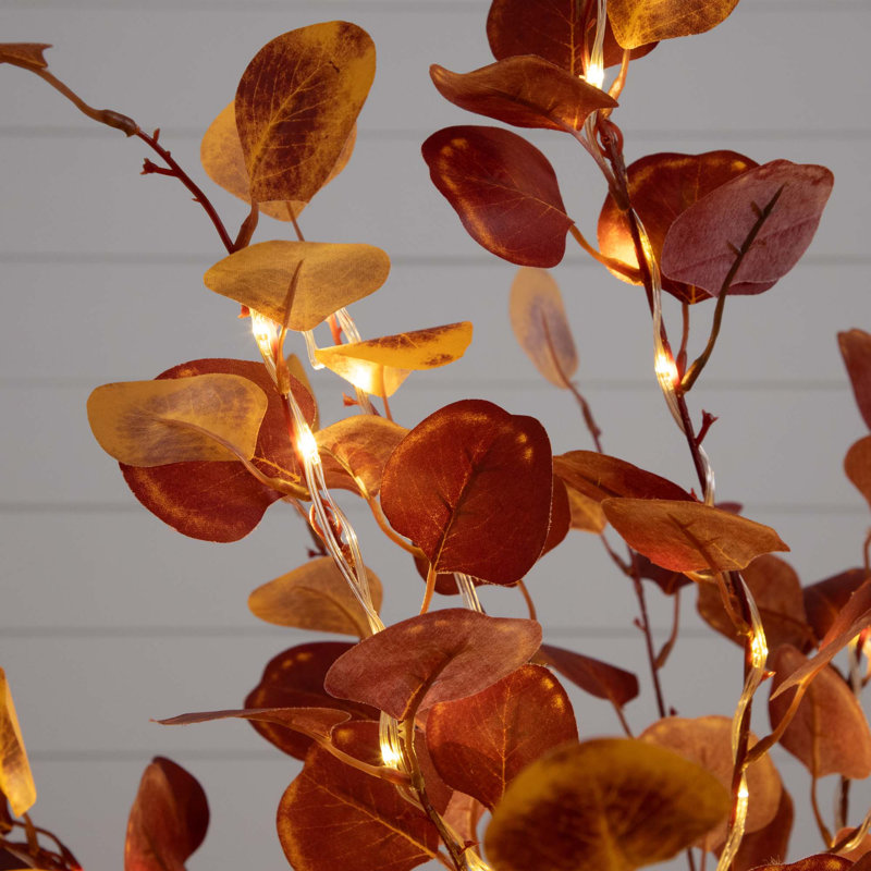 4ft. Pre-Lit Autumn Eucalyptus Artificial Fall Tree with 160 Warm White LED Lights