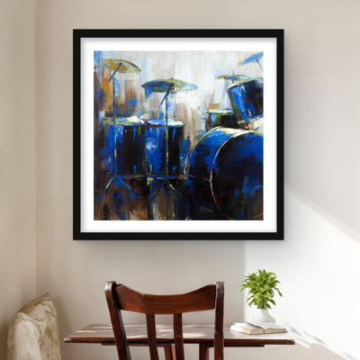 Abstract Drums – Framed Matted Print for Man Cave Decor