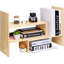 Organisateur de bureau Support de rangement de bureau Présentoir de livres en bois naturel réglable Support de bureau en bois