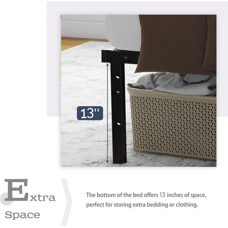 Etal Bed Frame,Twin Size Bed Frame With Storage Space,Heavy Duty Sturdy Mattress Foundation,Easy Assembly,No Box Spring Needed