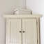 Armoire de rangement de coin blanche à 4 niveaux avec 8 portes et 8 tablettes, armoire de bibliothèque pour la salle de bain