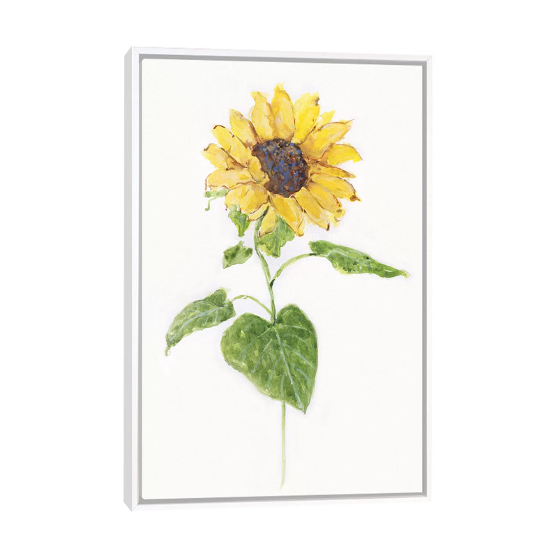 «Sunflower I» par Sally Swatland - reproduction d'art, Pas de tapis, H 40 po x l 26 po x P 1,5 po, White Framed