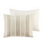 De literie rayée blanche et blanche pour lit double / grand avec housse de couette en coton 3 pièces