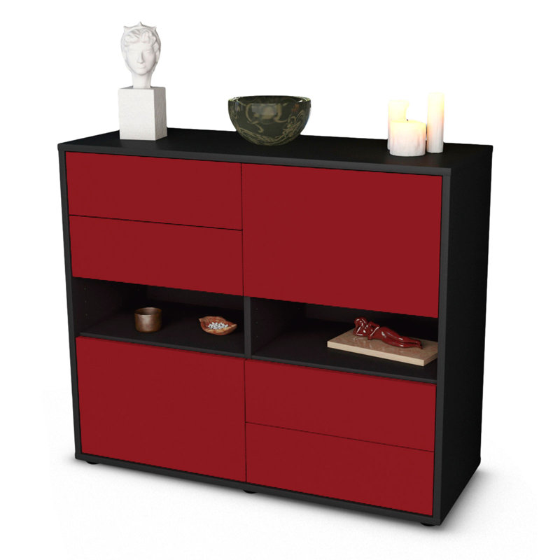 Prosper 92cm Sideboard, Anthracite/Red
