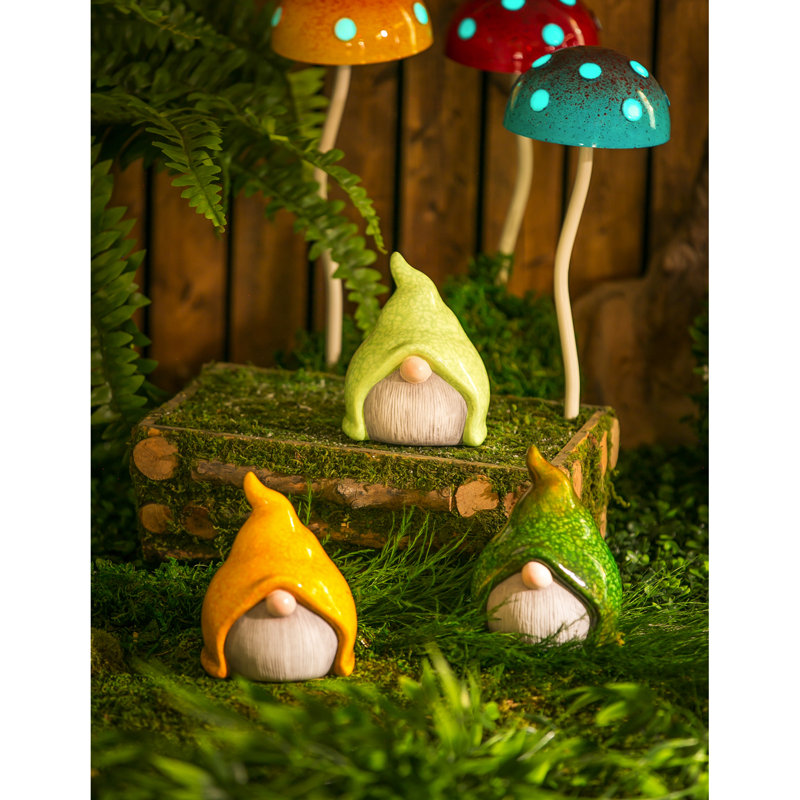 Petite statue de jardin de gnome, Vert clair