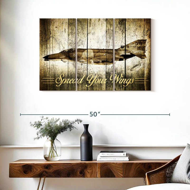 Mehar Grunge Fighter Jet, 24" H x 38" W
