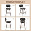Swivel Upholstered Counter Stool with Metal Frame-153194068