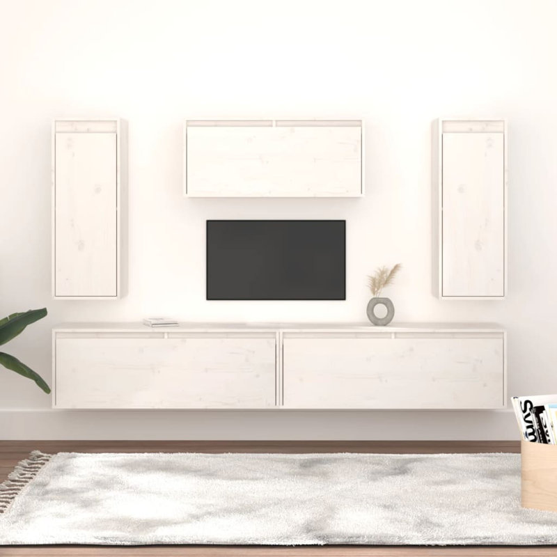 Georgel Unfinished Entertainment Centre, White