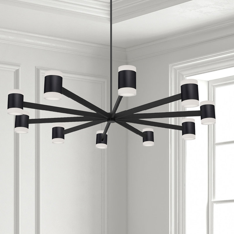Lustre annulaire à DEL à intensité variable 20 lumières Vicenza, Noir mat