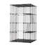 Cage à chat noire 3 avec 3 plateformes, 4 portes et échelles de rampe, chenil pratique pour les parcs de jeux, grande porte pour les amis à fourrure
