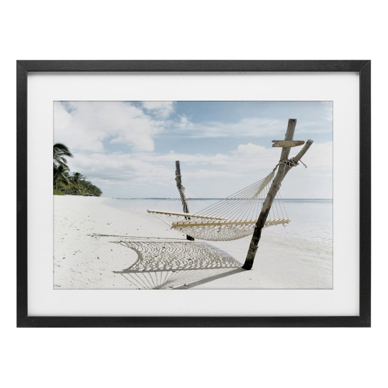 «Beachside Idyll Scene», reproduction encadrée sous verre, conception de Noah Bay, H 14 po x l 20 po, Cadre noir minuit